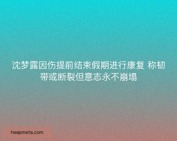 沈梦露因伤提前结束假期进行康复 称韧带或断裂但意志永不崩塌